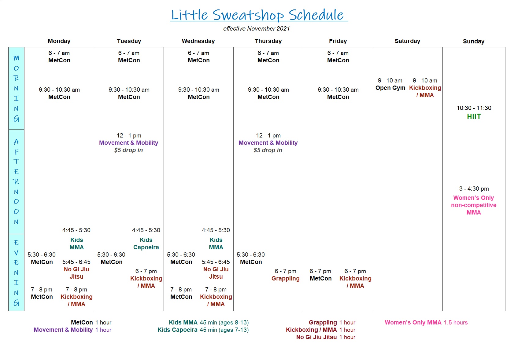 LSS Schedule 2021.11